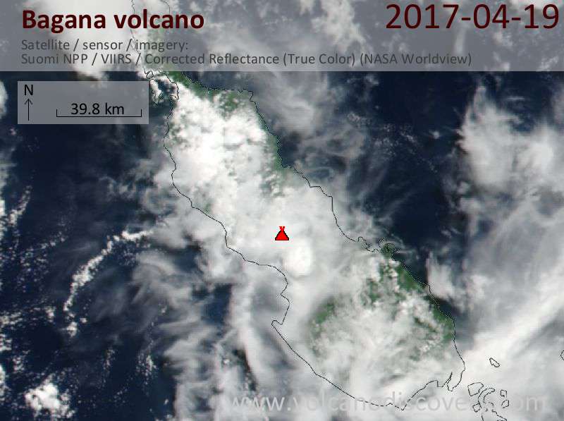 Satellite image of Bagana volcano on 19 Apr 2017