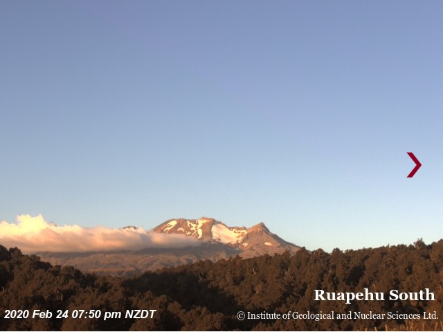Ruapehu volcano today (image: Geonet)