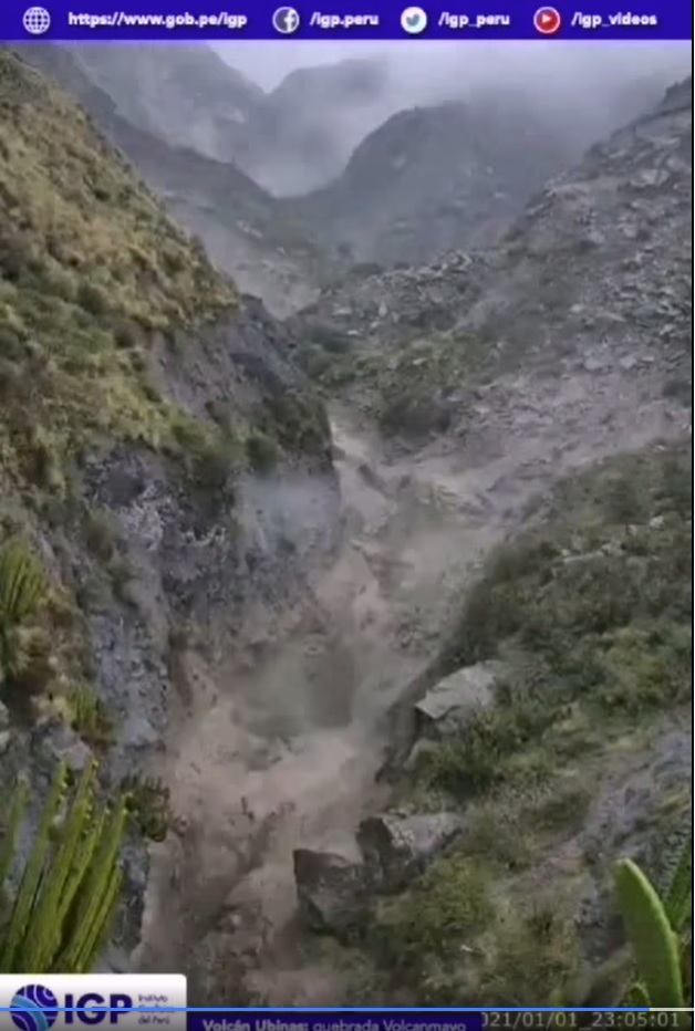 Lahars from Ubinas volcano (image: IGP)