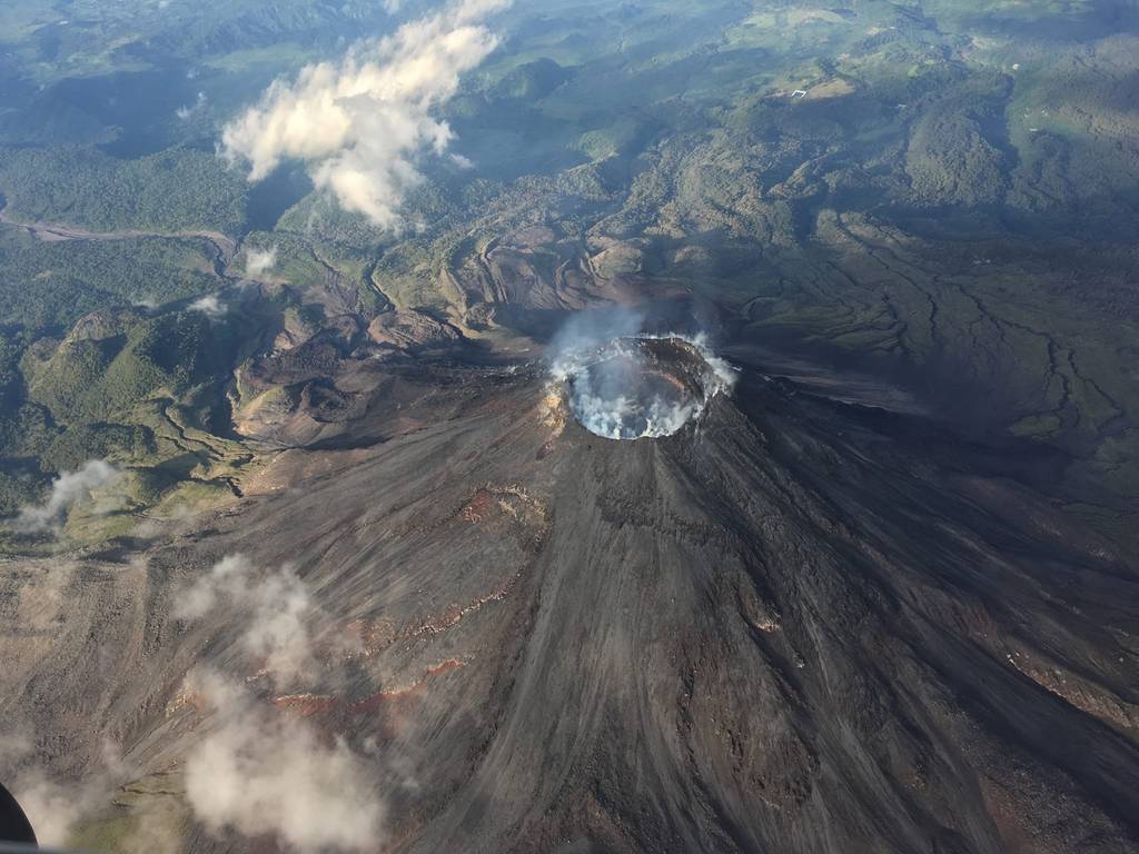 Colima volcano with the summit crater showing degassing (Picture by Vincent Verwater: @CIIV facebook page)