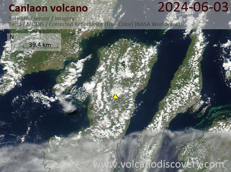 Satellite image of Canlaon volcano on  3 Jun 2024