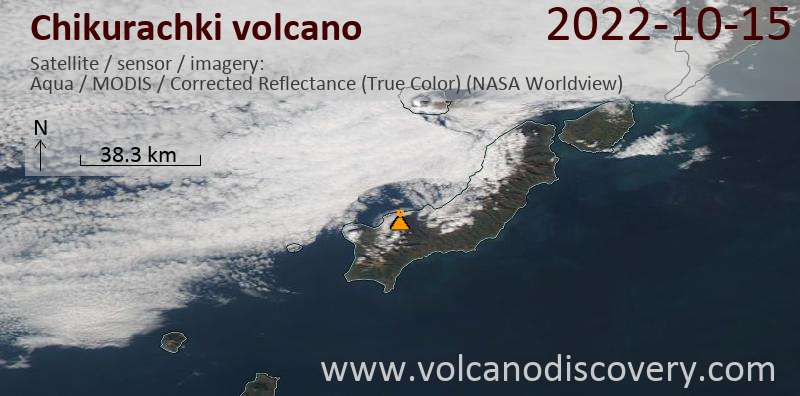 Chikurachki Volcano Volcanic Ash Advisory: VA AT 20221015/1550Z FL140 EXTD E OBS VA DTG: 15/1550Z to 14000 ft (4300 m)