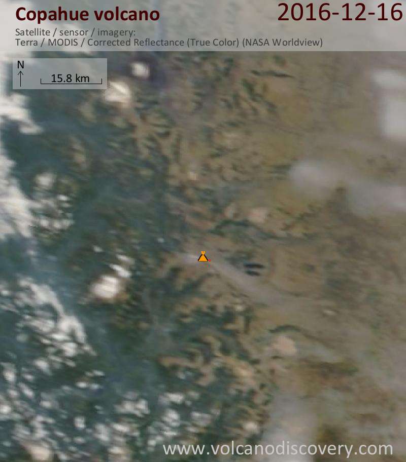 Satellite image of Copahue volcano on 16 Dec 2016