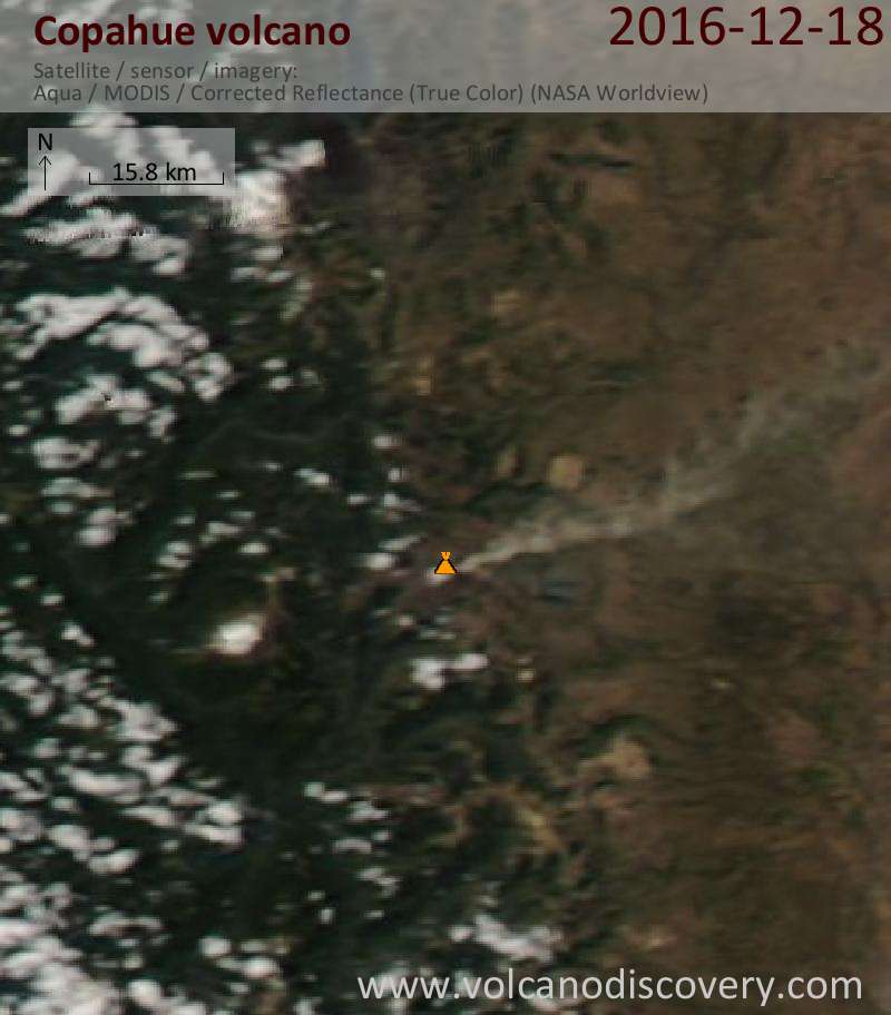 Satellite image of Copahue volcano on 19 Dec 2016