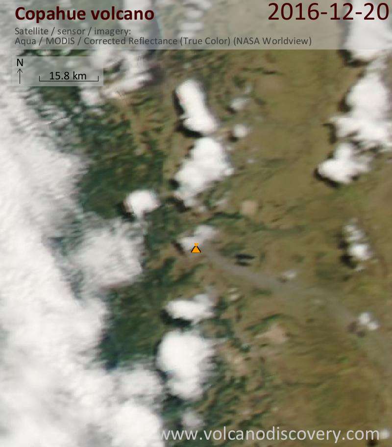 Satellite image of Copahue volcano on 21 Dec 2016