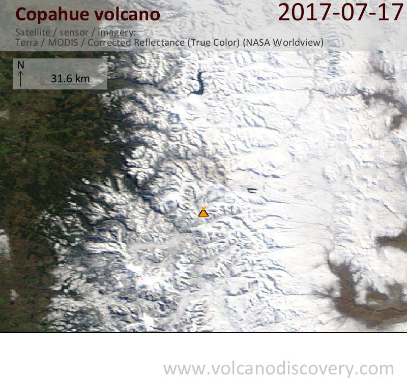 Satellite image of Copahue volcano on 17 Jul 2017