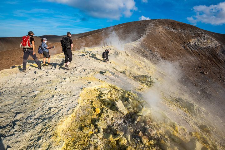 Our October group on the rim of Vulcano's crater