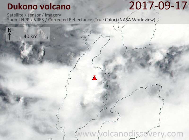Satellite image of Dukono volcano on 17 Sep 2017
