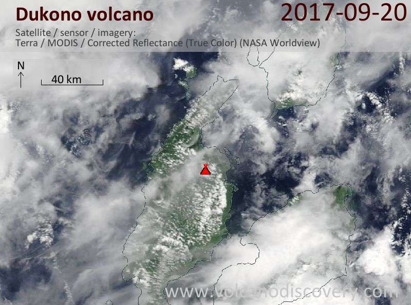 Satellite image of Dukono volcano on 20 Sep 2017