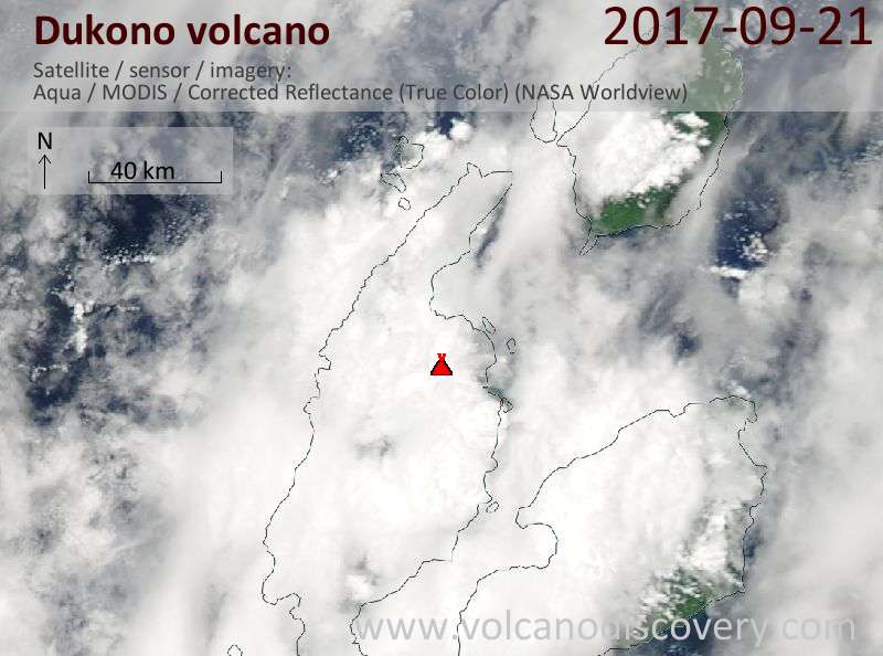 Satellite image of Dukono volcano on 21 Sep 2017