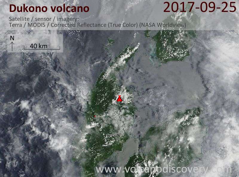 Satellite image of Dukono volcano on 25 Sep 2017
