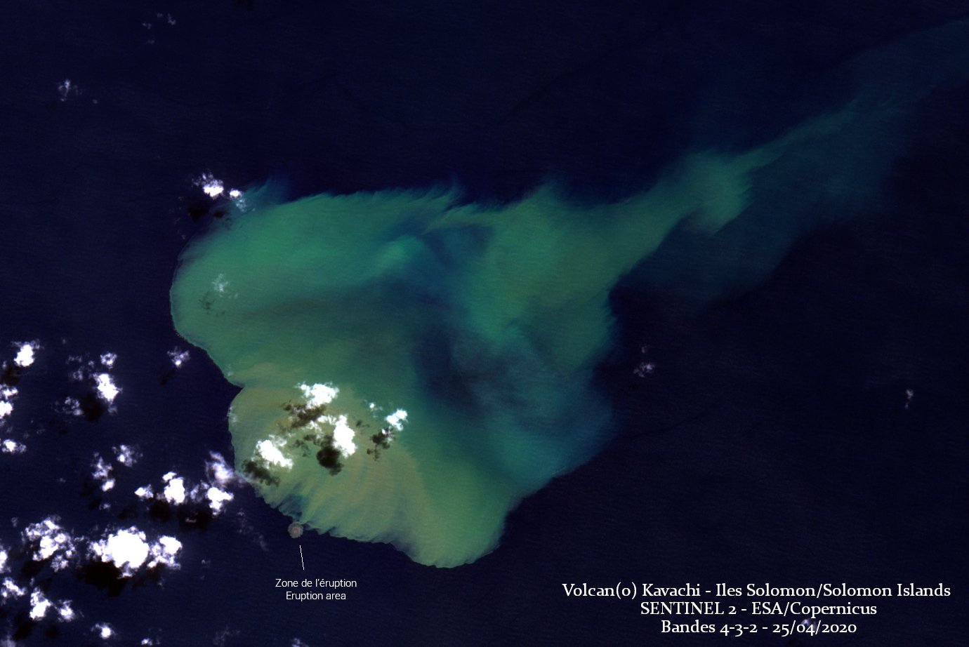 Discolored water around the Kavachi volcano (image: @CultureVolcan/twitter)