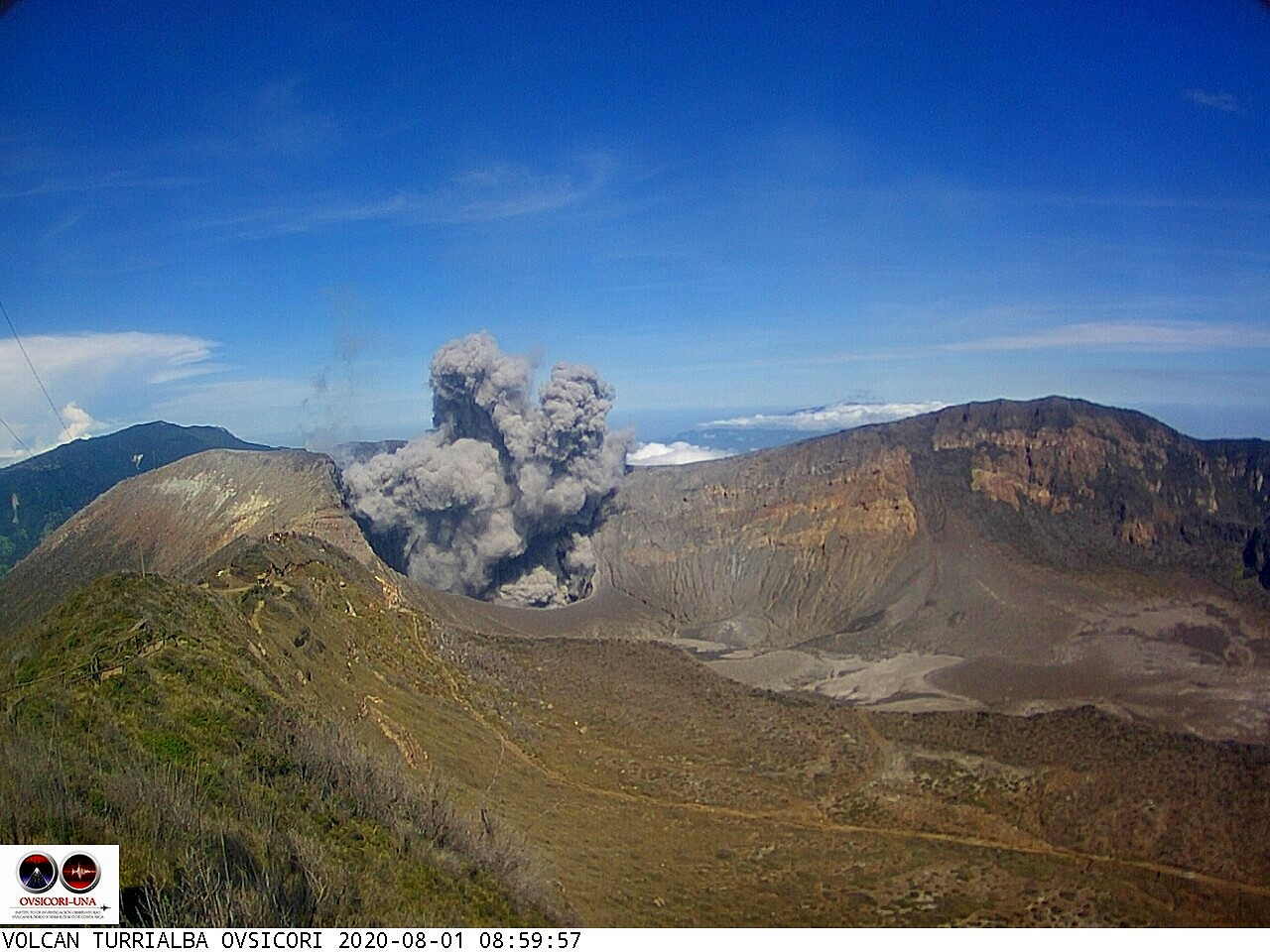 Eruption from Turrialba volcano on 1 August (image: OVSICORI)