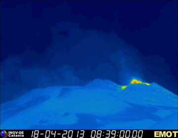 Current thermal webcam image of the New SE crater (INGV Catania)