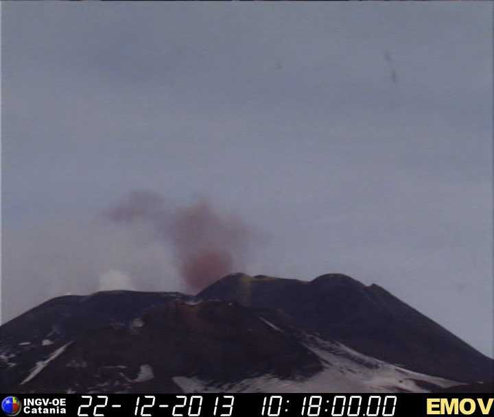 Ash plume from Etna's NEcrater this morning