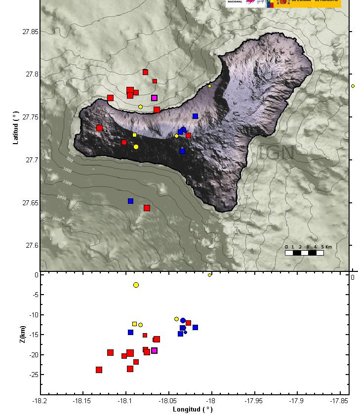 Location of today's quakes at EL Hierro (IGN)