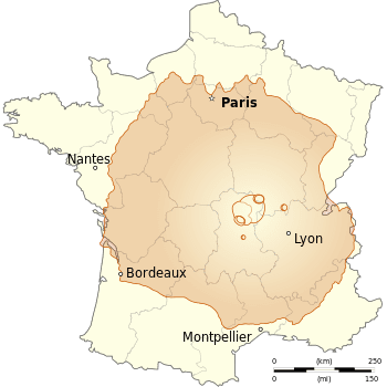 Comparison of Mt. Olympus' outline with France