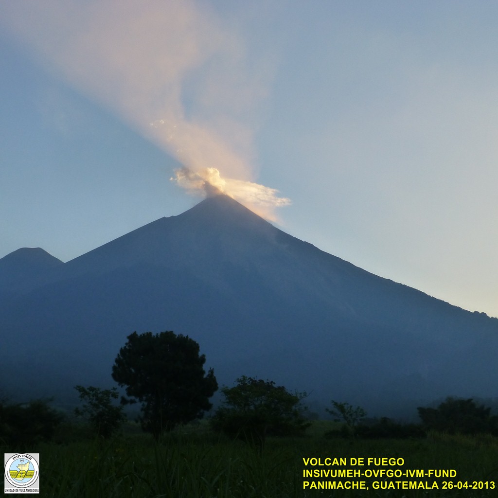 Fuego volcano yesterday morning