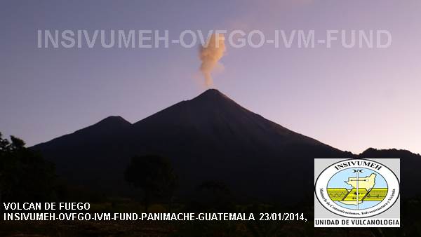Small explosion from Fuego volcano yesterday