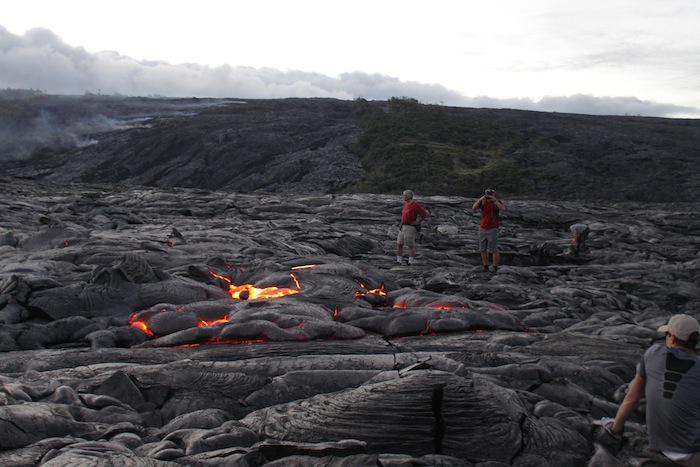 Lava flows typical of the past 2 weeks, on June 12, 2012.
