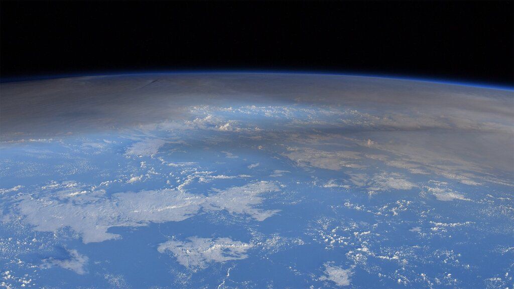 Ash emissions visible from International Space Station (image: Paul Byrne)