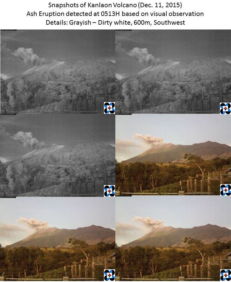 Ash emission at Kanlaon volcano this morning (PHILVOLCS)