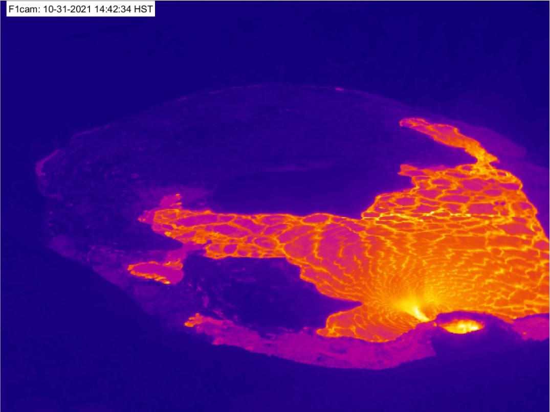 The latest F1 thermal image at Kilauea volcano on 31 October (image: HVO)