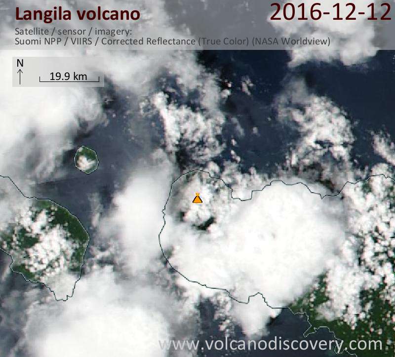 Satellite image of Langila volcano on 12 Dec 2016
