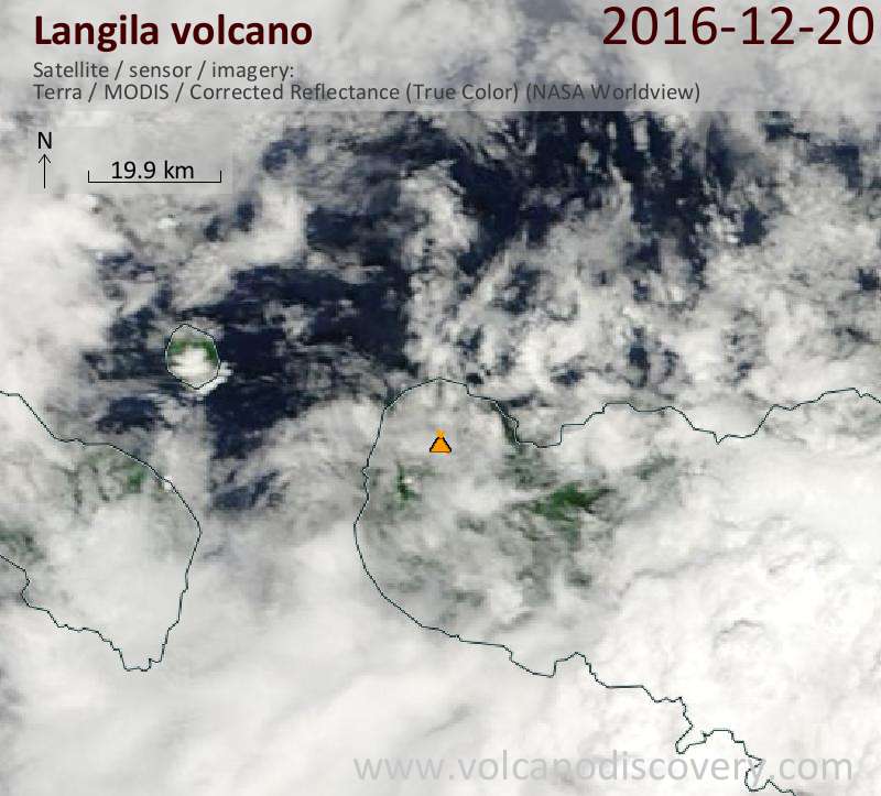 Satellite image of Langila volcano on 20 Dec 2016