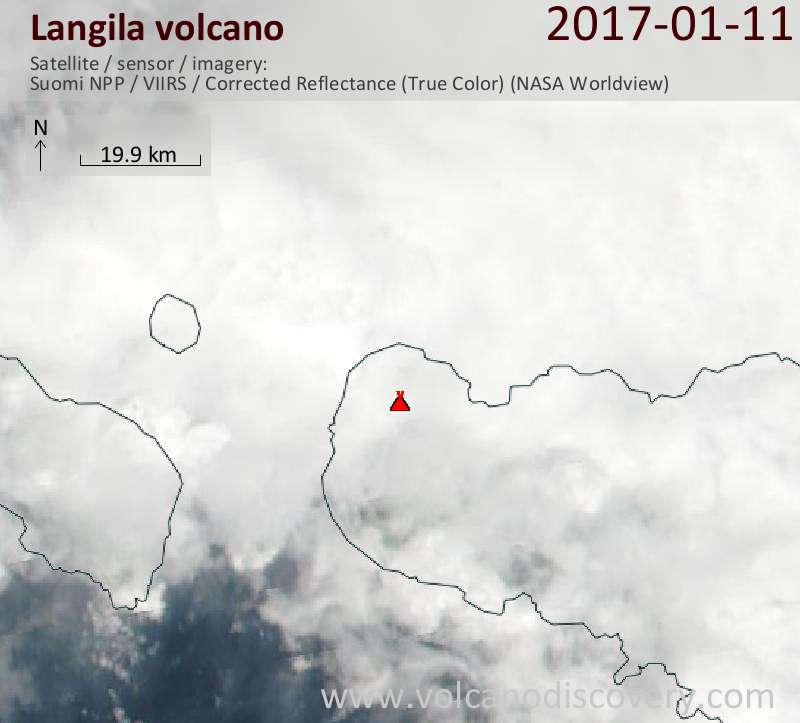 Satellite image of Langila volcano on 11 Jan 2017