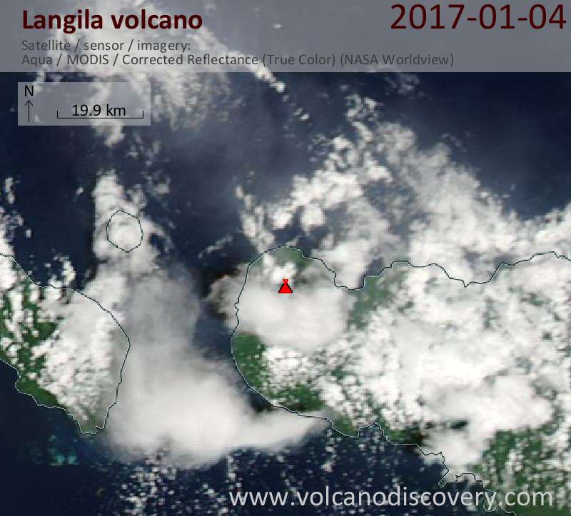 Satellite image of Langila volcano on  5 Jan 2017