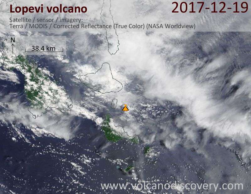 Satellite image of Lopevi volcano on 19 Dec 2017