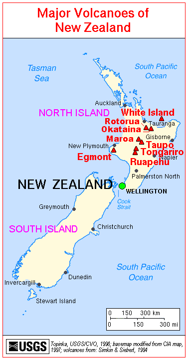 Map of New Zealand's principal volcanoes (USGS)