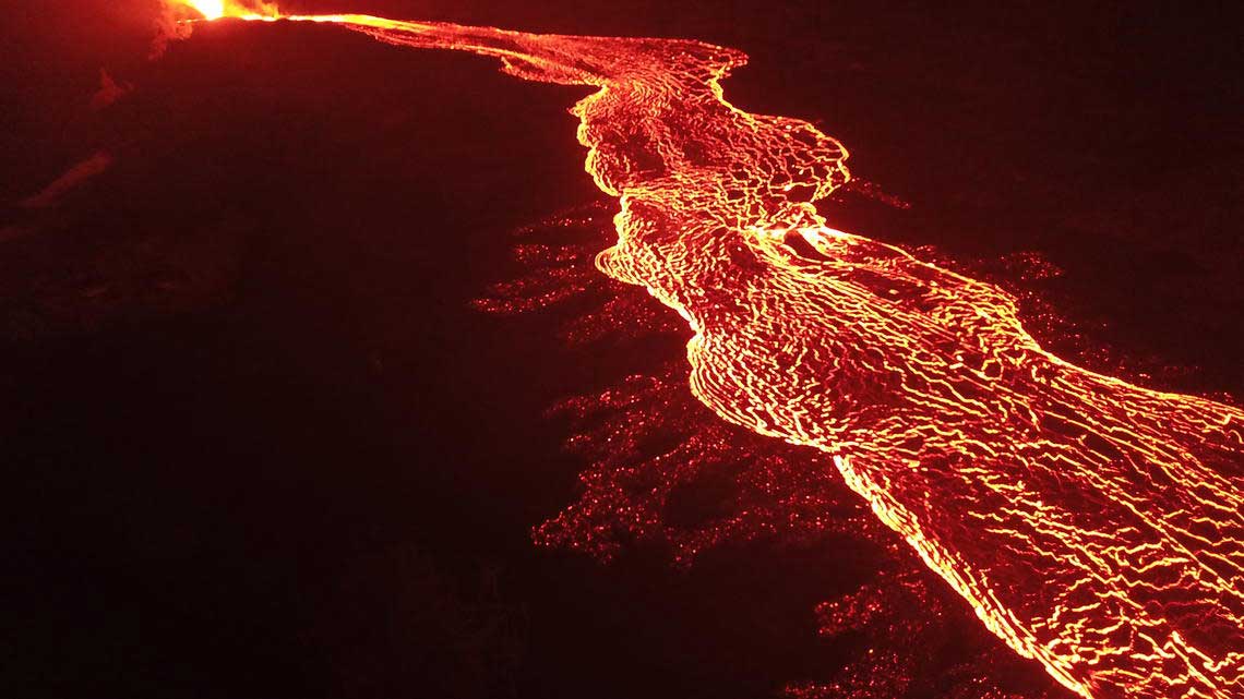 River of lava during the 2018 Leilani eruption of Kilauea volcano, Hawaii