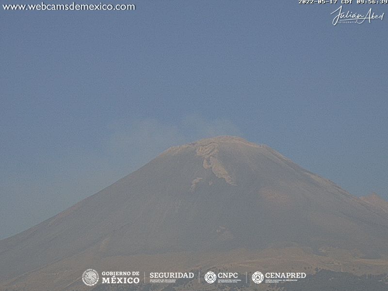 Popocatépetl today. Photo Credit: CENAPRED.