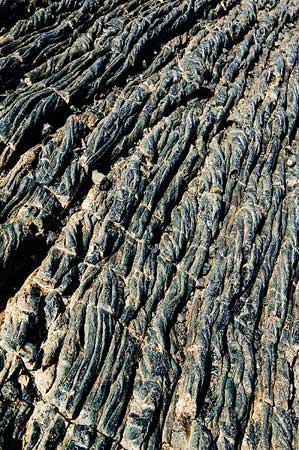 Ropy pahoehoe lava structures