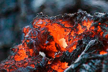 Close up of active lava