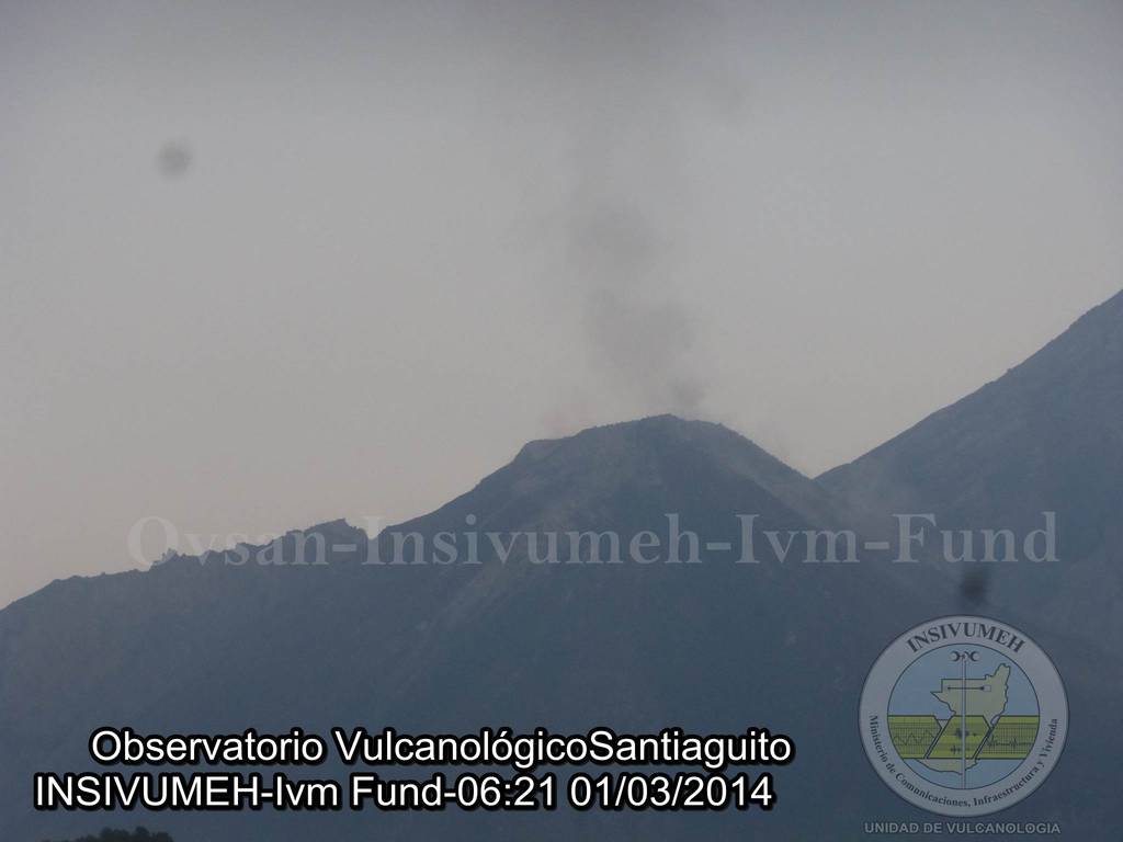 Santiaguito's Caliente lava dome yesterday morning
