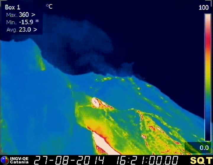Thermal image of the upper Sciara del Fuoco of Stromboli