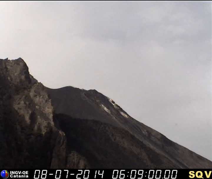 View onto the Sciara del Fuoco (INGV webcam)
