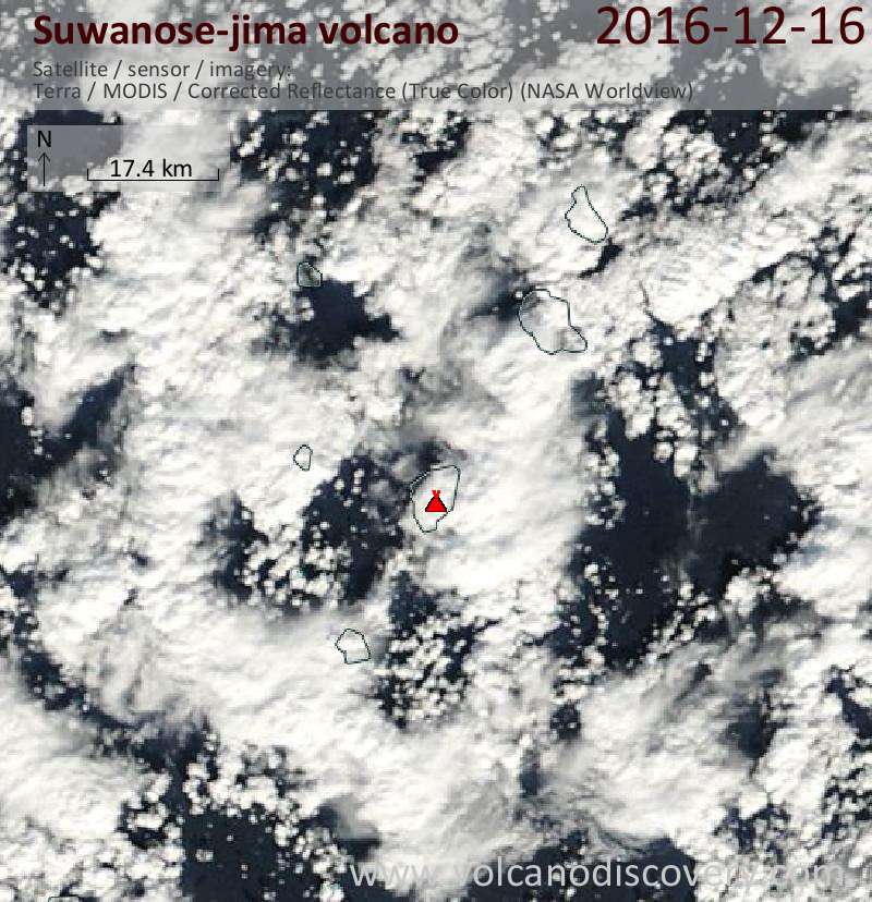 Satellite image of Suwanose-jima volcano on 16 Dec 2016