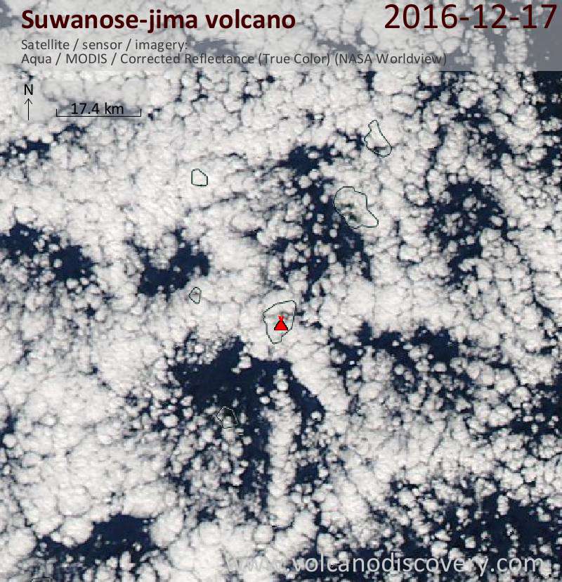 Satellite image of Suwanose-jima volcano on 17 Dec 2016