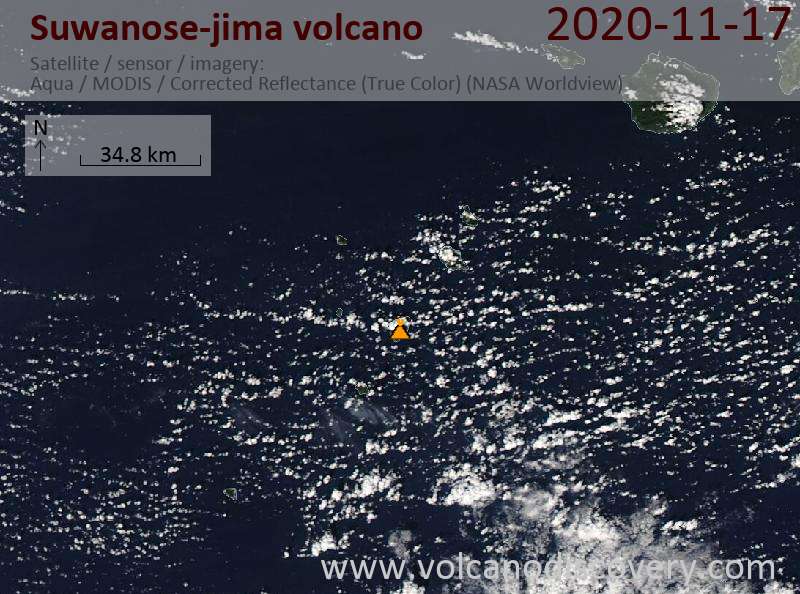 Satellite image of Suwanose-jima volcano on 17 Nov 2020