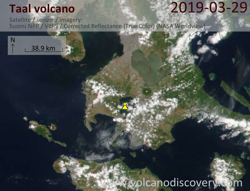 Satellite image of Taal volcano