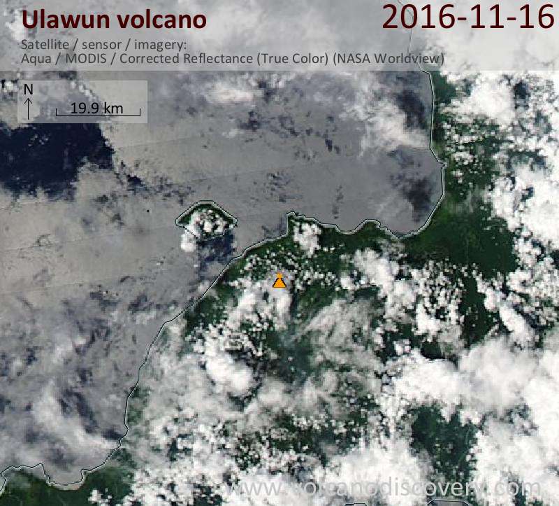 Satellite image of Ulawun volcano on 16 Nov 2016