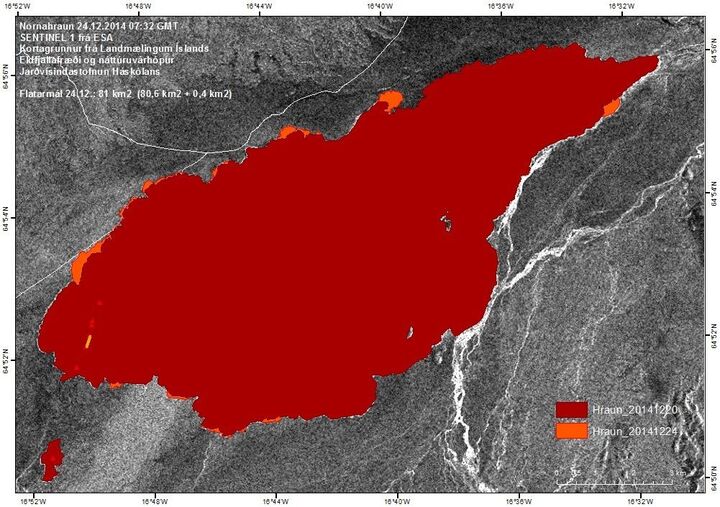 Map of the Nornahraun lava field as of 24 Dec 2014 (Univ. Iceland)