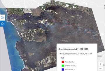 Today's aerial image taken by the government drone (image: La Palma Open Data)