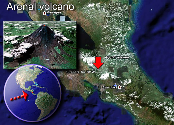 Arenal volcano sat by (c) Google Earth View