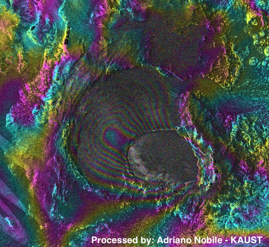 Interferometric SAR of Askja volcano during Sep 2021 until 10 Jul (image: Adriano Nobile)