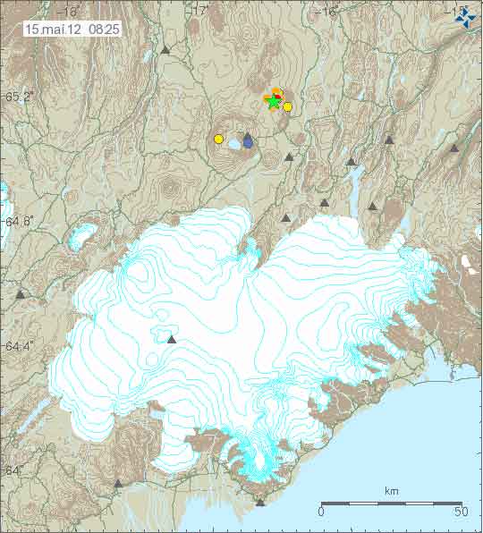 Earthquake swarm near the Askja caldera on 14-15 May 2012 (Icelandic Met Office)